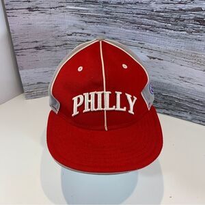 And1 Basketball Hat Philly Red and Grey Fitted Vintage
